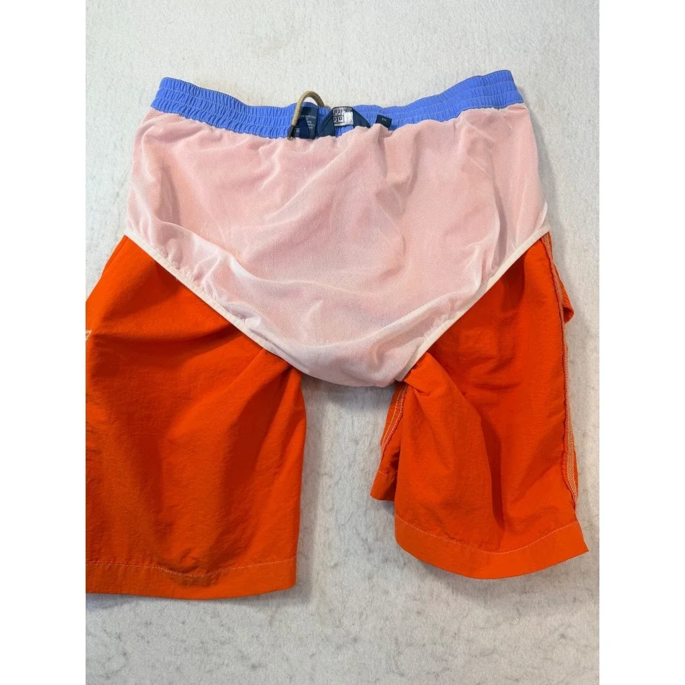 Polo Ralph Lauren Mens Orange Board Shorts Swim Trunks Cargo Pocket Size 34